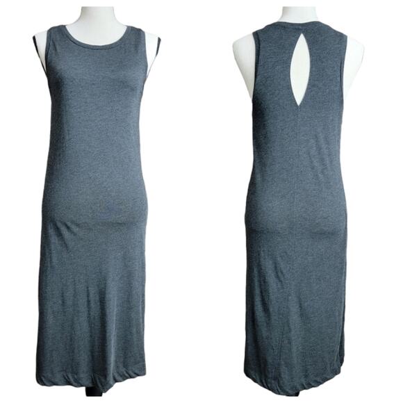 Lolë sleeveless casual tank long maxi dress with side slits dark gray XS | FLAW - Picture 1 of 13